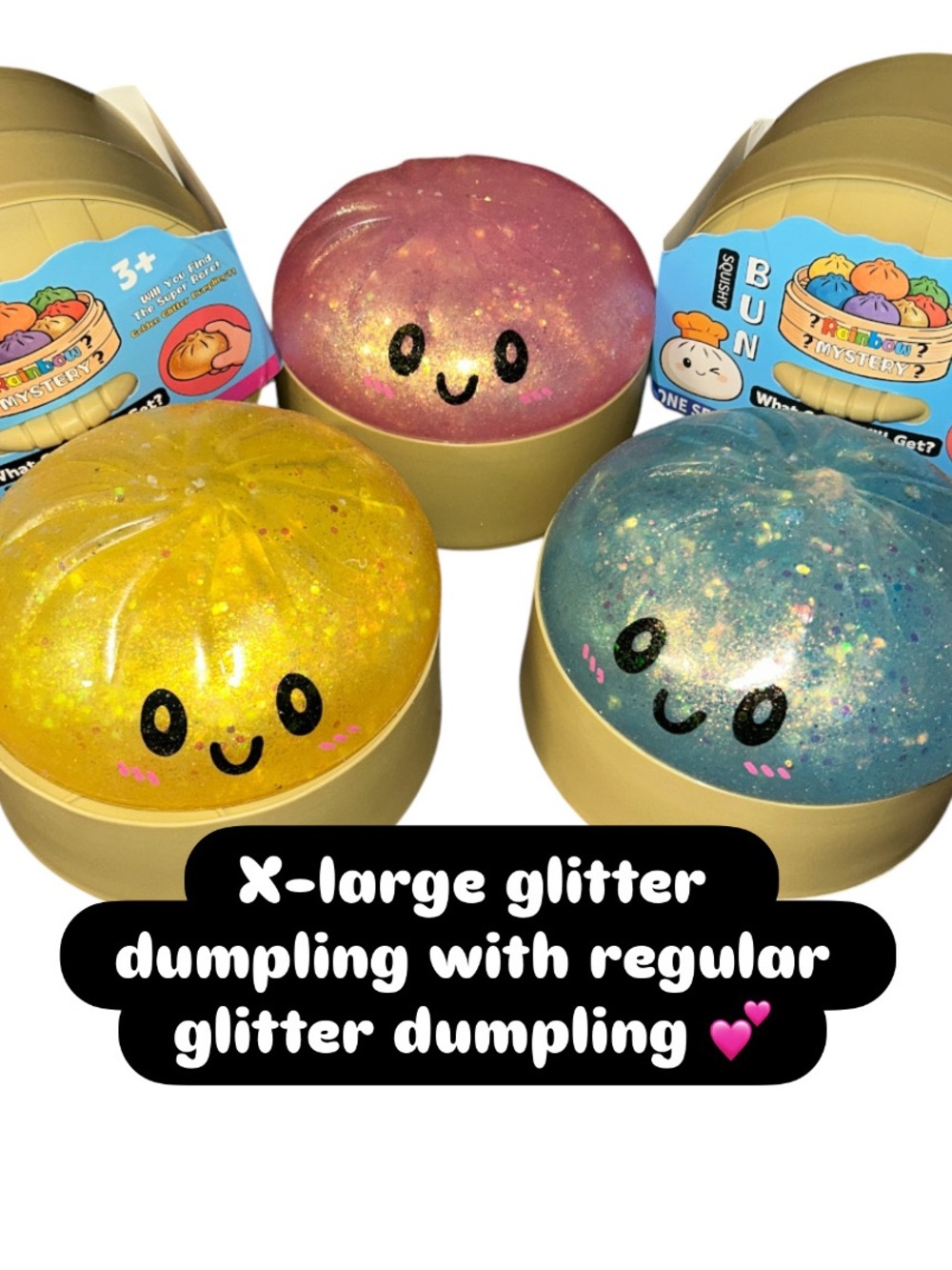 SET X-LARGE GLITTER DUMPLING with REGULAR SIZE GLITTER DUMPLING